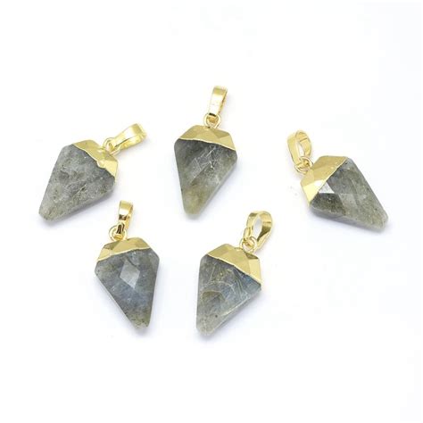 Pendentif Labradorite En Pierre Naturelle Forme Diamant Facette B Li Re