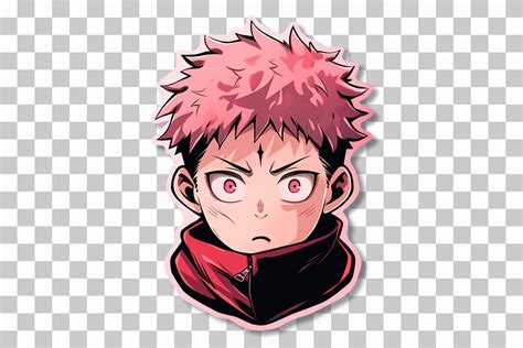 Aesthetic Yuji Itadori From Jujutsu Kaisen 🌟🔮 Free Png Sticker