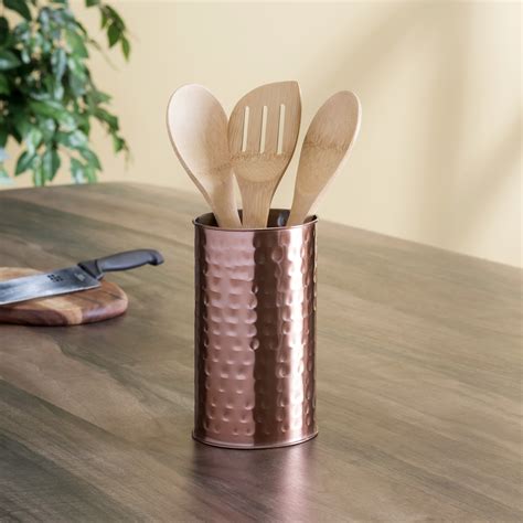 Hammered Steel Utensil Holder Copper Walmart