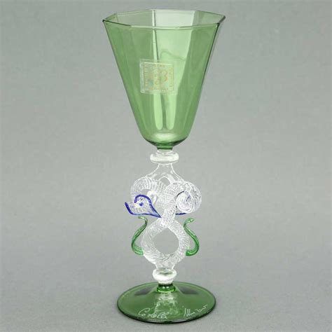 Murano Glass Goblets | Murano Glass Museum Goblet - Small Green and ...