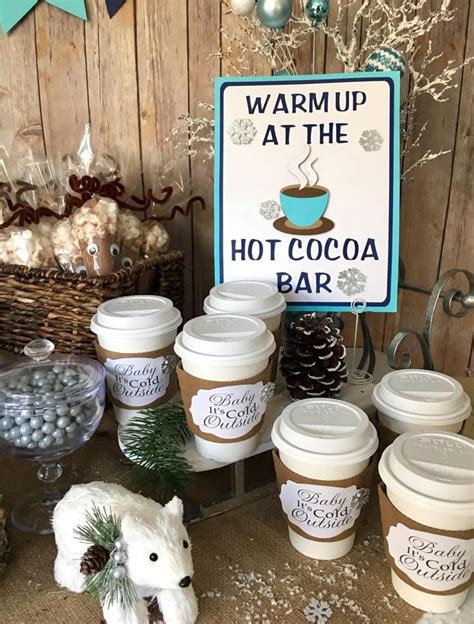 Hot Cocoa Table Sign Hot Cocoa Bar Winter Table Sign Etsy Baby
