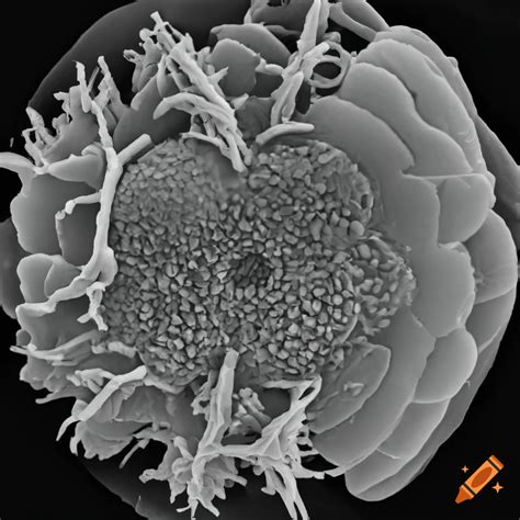 Black And White Scanning Electron Microscopy Image Of A Flower On Craiyon