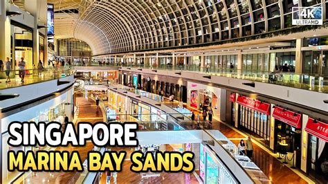 Marina Bay Sands Luxury Shopping Mall Singapore Night Walk K Youtube