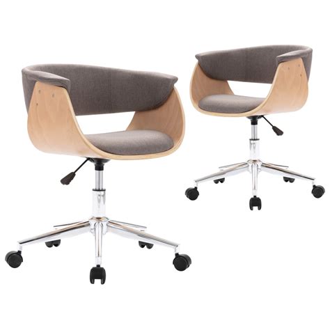 AKOZON Chaises pivotantes de salle à manger 2 pcs Taupe Tissu