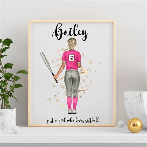 Personalized Softball Poster Softball T Personalized Etsy