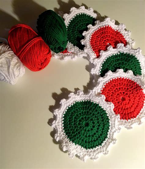 Free Crochet Pattern For Christmas Coasters Web These Christmas