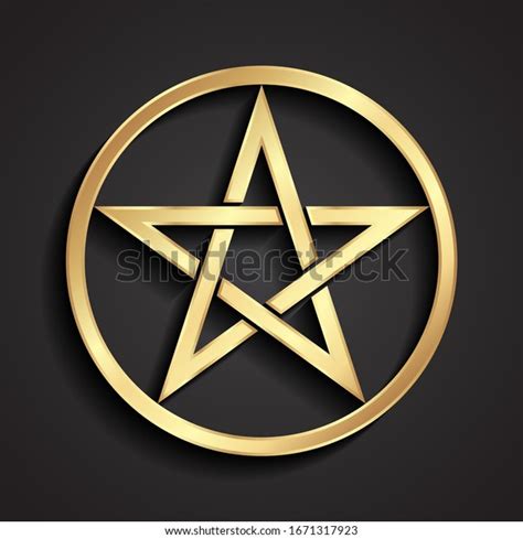 3d Golden Metal Pentagram Magic Symbol Stock Vector (Royalty Free ...