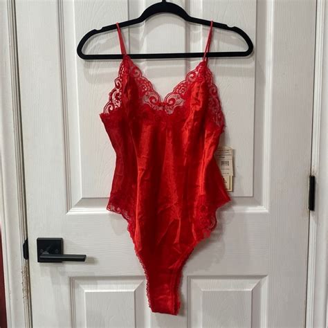 Delicates Intimates Sleepwear Vintage Nwt Silky Lace Valentines Teddy Lingerie Poshmark