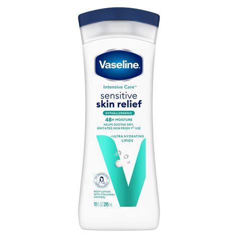 Vaseline Intensive Care Sensitive Skin Relief Hypoallergenic Body Lotion with Colloidal Oatmeal