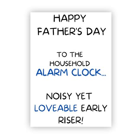 Funny Fathers Day Card Early Riser Wakes The Whole House Up Funny