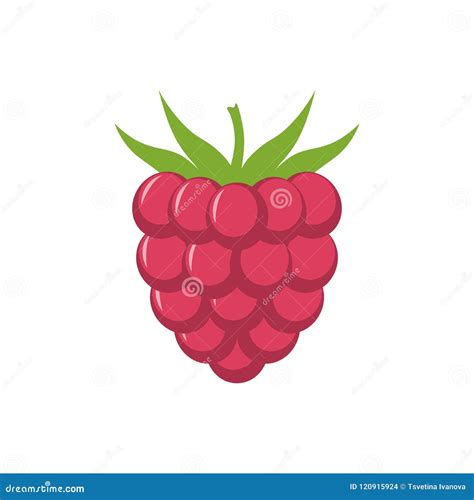 Raspberry With Leaf Vector Icon Raspberry Icon Clipart Stock Vector