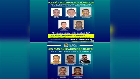 Divulgan cartel de los más buscados en Santa Marta Santa Marta Al Día