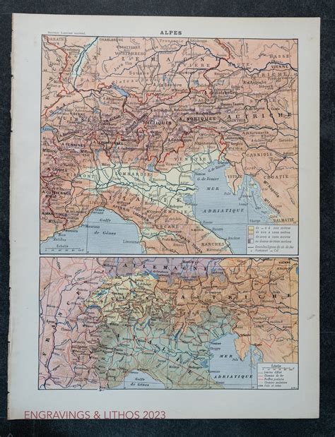 Alps Mountains Map And French Alps Map From Le Noveau Larousse