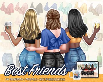 Best Friends Clipart BFF Clipart Soul Sisters Clipart Friendship