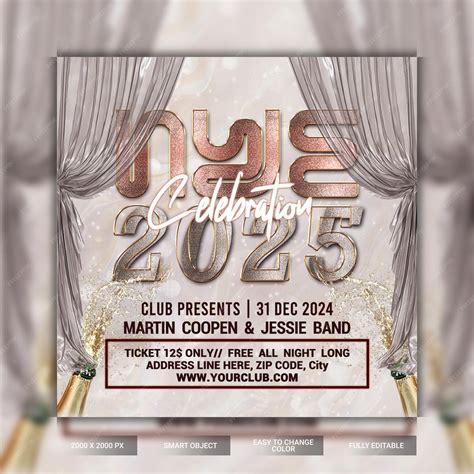 year celebration club party flyer  social media post premium psd