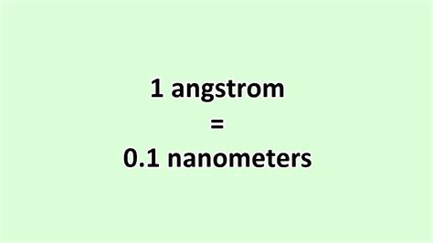 Convert Angstrom to Nanometer - ExcelNotes