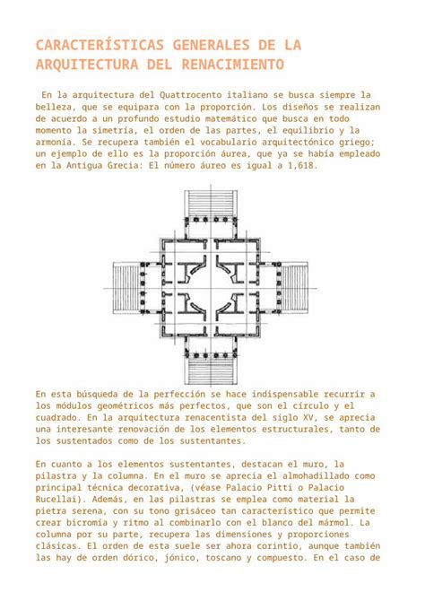 DOCX CARACTERÍSTICAS GENERALES DE LA ARQUITECTURA DEL RENACIMIENTO