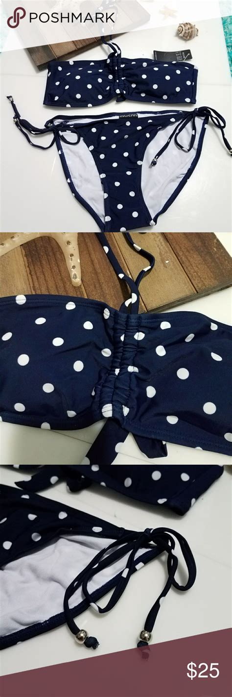 Blue Polka Dot Bikini Nwt Polka Dot Bikini Bikinis Blue Polka Dots