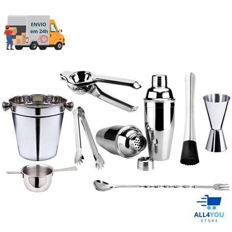 Kit Caipirinha Barman Profissional Pe As Completo Combo Inox