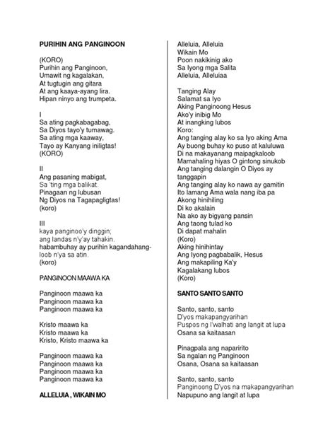 Kanta Ng Simbahan Lyrics Pdf