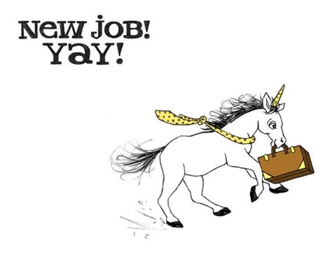 Items Similar To New Job Unicorn Card On Etsy