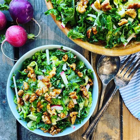 Kale Salad With Brussels Sprouts Apples And Maple Walnuts Sara Sullivan