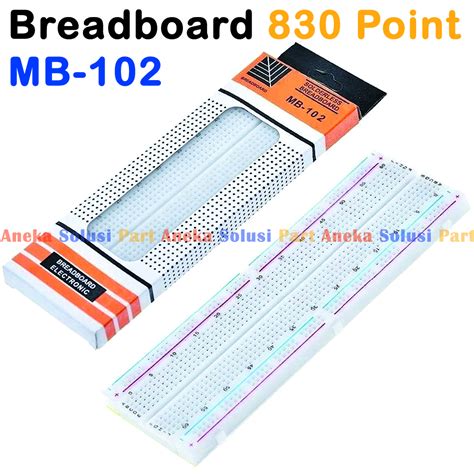 Jual Breadboard Mini Solderless 830 Point Lubang MB 102 Prototype