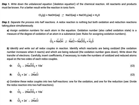 Solved 4 Use The Oxidation Number Method For Balancing To Balance The Course Hero