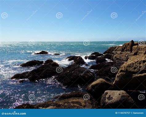 California Rocks Along the Shore - Rocky Coastline Stock Image - Image of rocky, coastline ...