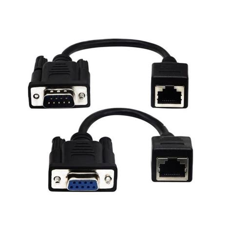 RJ45 vers RS232 Câble Port série DB9 9 Broches Femelle et Mâle vers