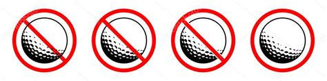 No Hay Se Al De Pelota De Golf La Pelota Est Prohibida Conjunto De