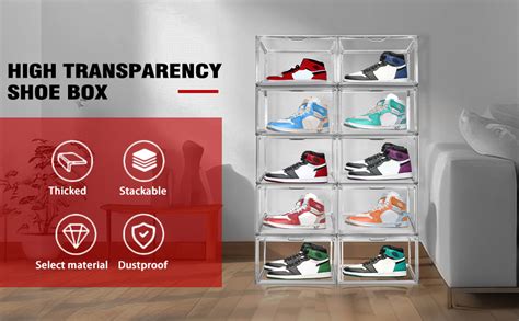 Amazon Dayooh Pack Clear Shoe Boxes Sneaker Storage For