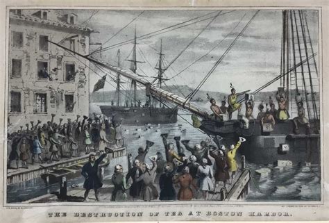 Nathaniel Currier The Destruction Of Tea At Boston Harbour Mutualart