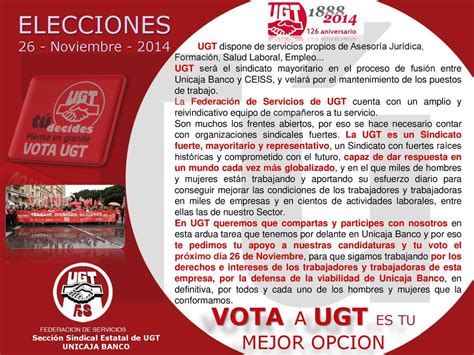 Elecciones Sindicales Secci N Sindical Estatal De Ugt Ppt Descargar