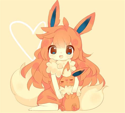 Chibi Flareon Gijinka By Limegreen Tiger On Deviantart Pokemon Manga Cute Pokemon Pokemon