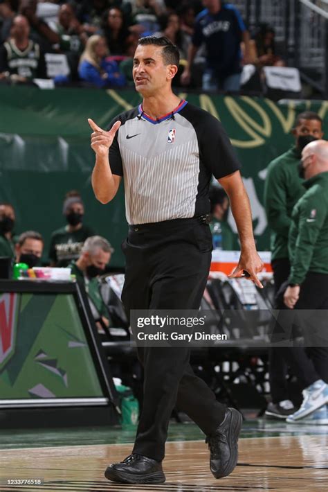 Referee Zach Zarba Looks On During Game 1 Of The Eastern Conference