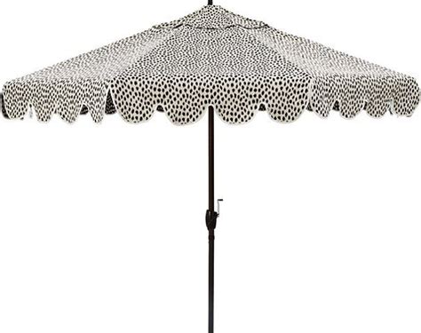 Phoebe Scallop Edge Patio Umbrella White Spot Umbrellas And Stands