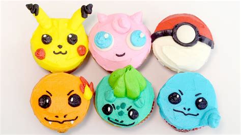 How To Make Pokemon Cupcakes Pikachu Pokeball Charmander Bulbasaur Squirtle And Jigglypuff