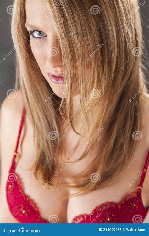 Blonde Lingerie Figure Model In A Studio Environment Stock Image Image Of Blond Fashion