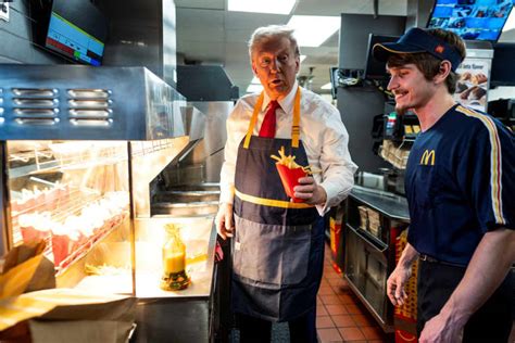 Trump Serves Fries At Mcdonalds As Fast Food Giant Seeks To Stay Out