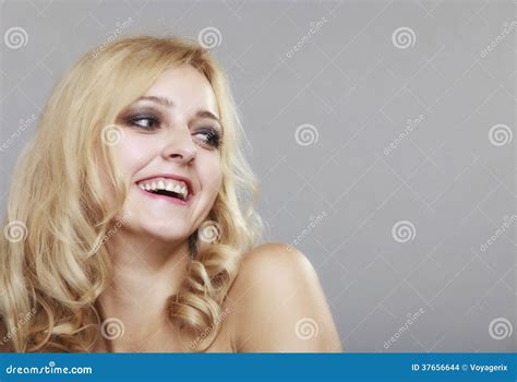 Beautiful Happy Smiling Long Hair Blonde Woman Portrait Stock Photo Image Of Hair Charming
