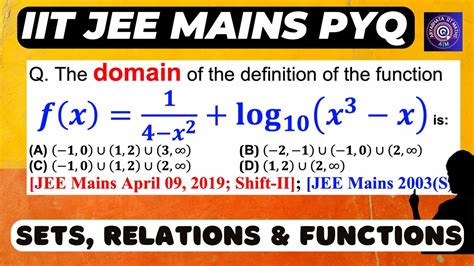 Easy Jee Mains 2019 Question Functions Class 12 Jee JEE Mains PYQ