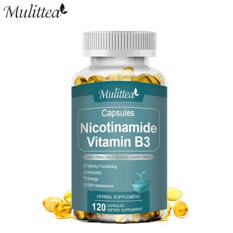 Mulittea Nicotinamide With Coq10 Vitamin B3 500mg Coenzyme Q10 Capsules