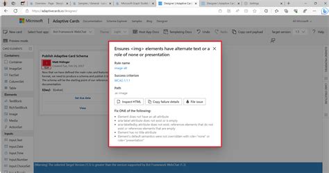 [Adaptive Cards -Publish Adaptive Card Schema]: Ensures elements have ...