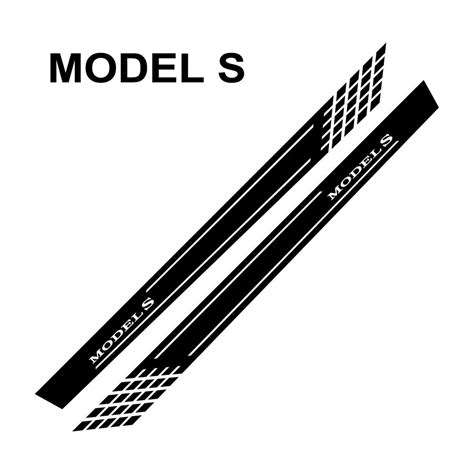 Pcs Car Door Side Skirt Stripes Stickers And Decals For Tesla Model