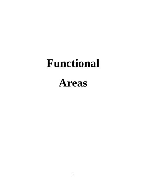 functional areas  business organisations