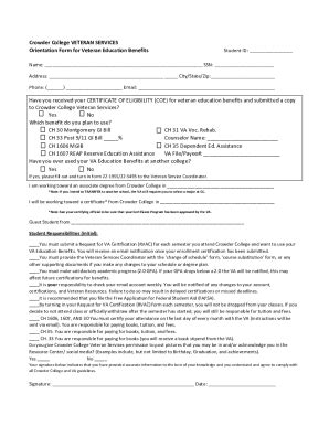 Fillable Online Request For VA Certification Form Information Fax Email