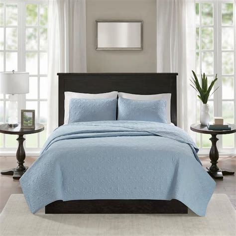 Madison Park Mansfield Piece Blue Full Queen Coverlet Set Mp