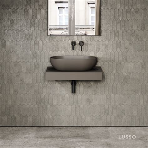 Stone Wall Hung Countertop Basin Shelf Mm Wide Earth Lusso