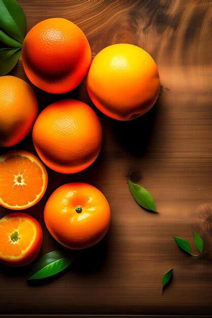 Premium Photo Ripe Orange Fresh Tangerines With Green Leaves On A